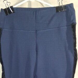 Old Navy Active High-Rise Side-Stripe Ponte-Knit Leggings featuring a velvet "tu